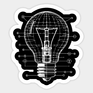 bulb blueprint Sticker